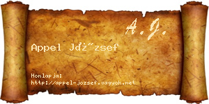 Appel József névjegykártya